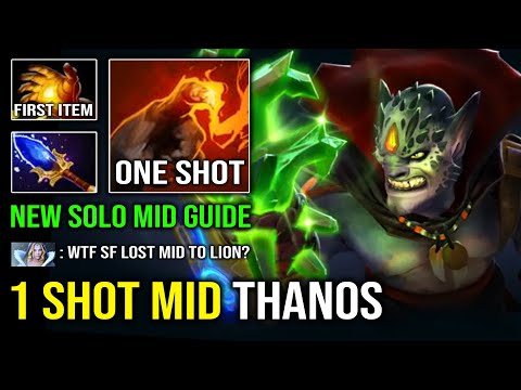 WTF 1 Shot Thanos Solo Mid Lion First Item Midas with AoE Scepter Ultimate 100% Deleted ALL Dota 2