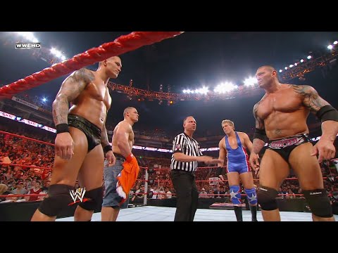 John Cena & Randy Orton vs Batista & Jack Swagger: WWE Raw March 29, 2010 HD