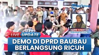 Aksi Saling Dorong Warga vs Satpol PP Warnai Demonstrasi di Kantor DPRD Baubau Sulawesi Tenggara