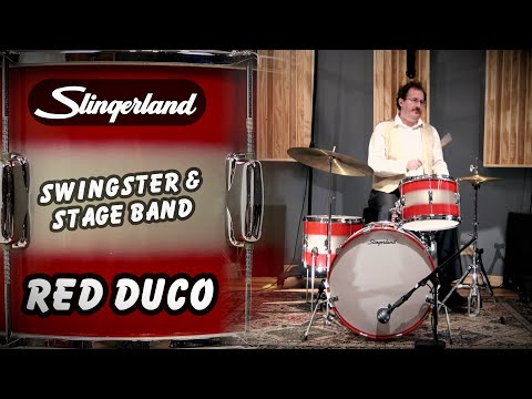 Slingerland 22/13/15/5x14" 60's Swingster/Stage Band Drum Set - Red/Silver Duco image 22