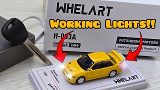 WORKING LIGHTS! THIS IS NEXT LEVEL DIECAST CAR 1/64 SCALE! WHELART Mitsubishi Lancer Evolution lll 