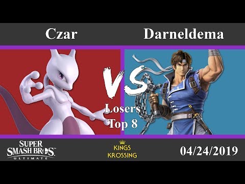 Kings Krossing 4-24-19 Losers Top 8 Czar (Mewtwo, Shulk) Vs. Darneldema (Richter, Falco)