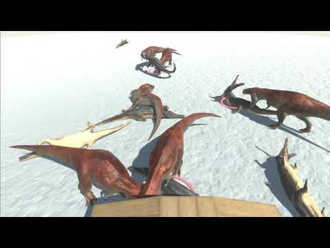 8 T-Rex snow vs all units - Animal Revolt Battle Simulator