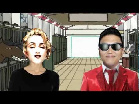 Madonna and PSY Perform on stage at NYC concert gangnam