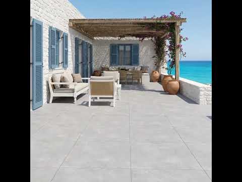 Dalle extérieur Tower gris argenté R11 80x80 cm