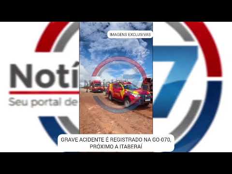 Grave acidente é registrado na GO-070, próximo a Itaberaí