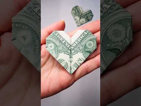 Easy Money Heart - How to make Money Heart #moneyheart #origami