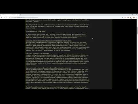 Path of Exile - Reviewing the Trade Manifesto