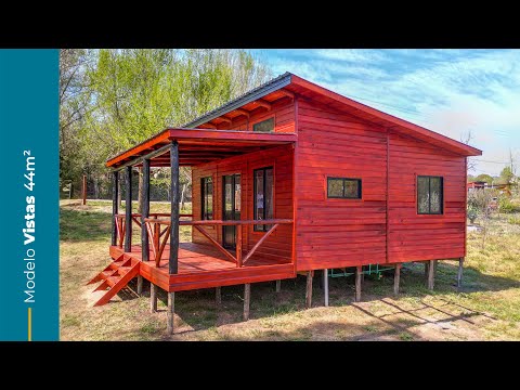 Cabaña de Madera Vistas de 44m² | Diseño y Calidad en Construcción Prefabricada