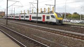 preview picture of video '08073, SNCB / NMBS Siemens Desiro, arrival and departuture, station Ruisbroek, 4 oct'13'