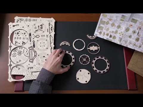 3D Wooden Clock Puzzle — Steampunk Wall Clock by WOODEN.CITY | Pendulum, Counterweight, Wall-Mount