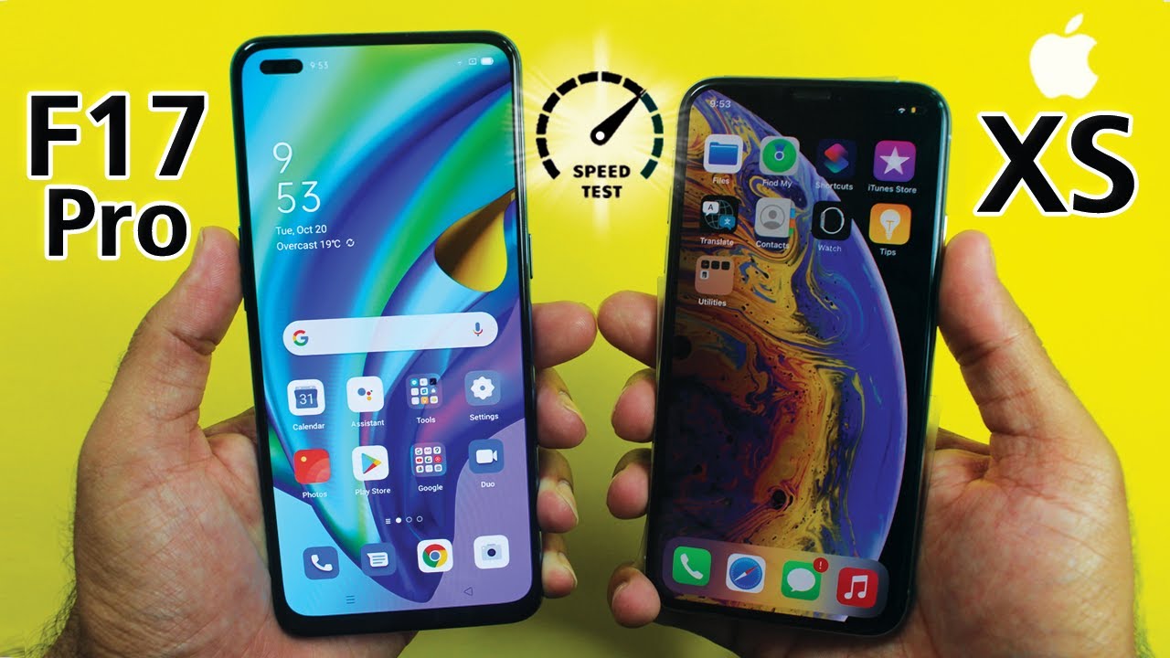 Oppo F17 Pro vs iPhone XS - Speed Test! (WOW)😲