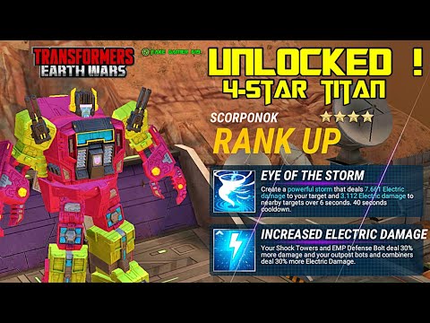 DECEPTICON TITAN UNLOCKED ! 4 STAR SCORPONOK - Transformers Earth Wars