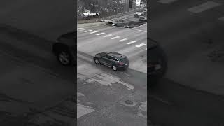 Traffic camera captures moment cars collapse into sinkhole