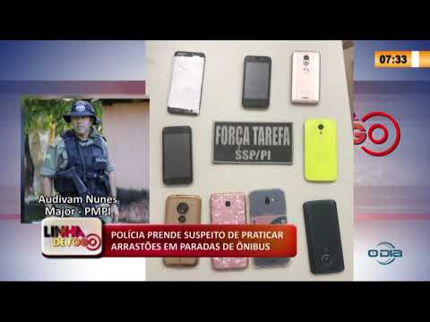 LINHA DE FOGO 14 02 2020 POLíCIA PRENDE SUSPEITO DE PRATICAR ARRASTí•ES EM PARADAS DE í”NIBUS