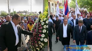 Խոնարհում հերոսների հիշատակին և հաղթանակի քայլերթ. Գ.Ծառուկյանն այցելել է Արարատի մարզ