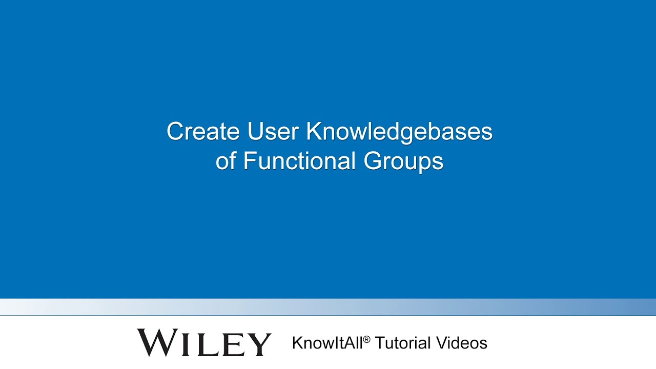 Create Functional Group Knowledgebases in Wiley's KnowItAll (AnalyzeIt™  IR/Raman/Polymer IR)