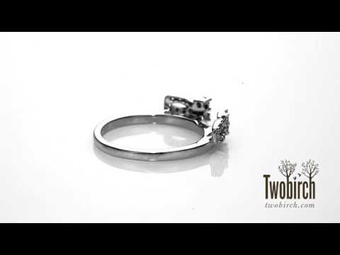 0.2 ct. Round Prong Bow Ring Wrap Enhancer - TwoBirch  TB-WRAP-0103-WG-D