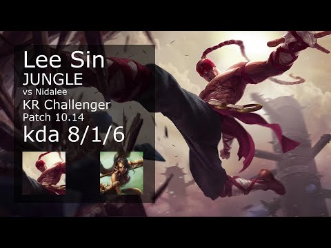 Lee Sin vs Nidalee Jungle - KR Challenger 8/1/6 Patch 10.14 Gameplay // [롤] 리 신 vs 니달리 정글
