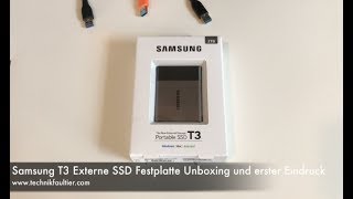 Video thumbnail for Samsung T3 Externe SSD Festplatte Unboxing und erster Eindruck by Technikfaultier