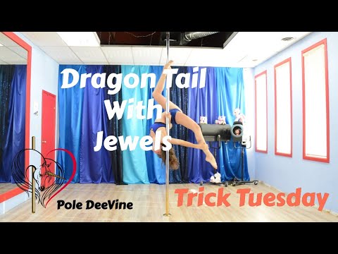 Pole Trick Tutorial - Broken Dragon Tail combo with Jewels! (master pole fitness)