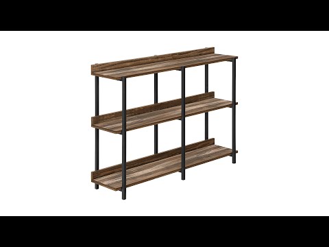 I 2216 Accent Table - 48"L / Brown Reclaimed / Black Console - Monarch Specialties