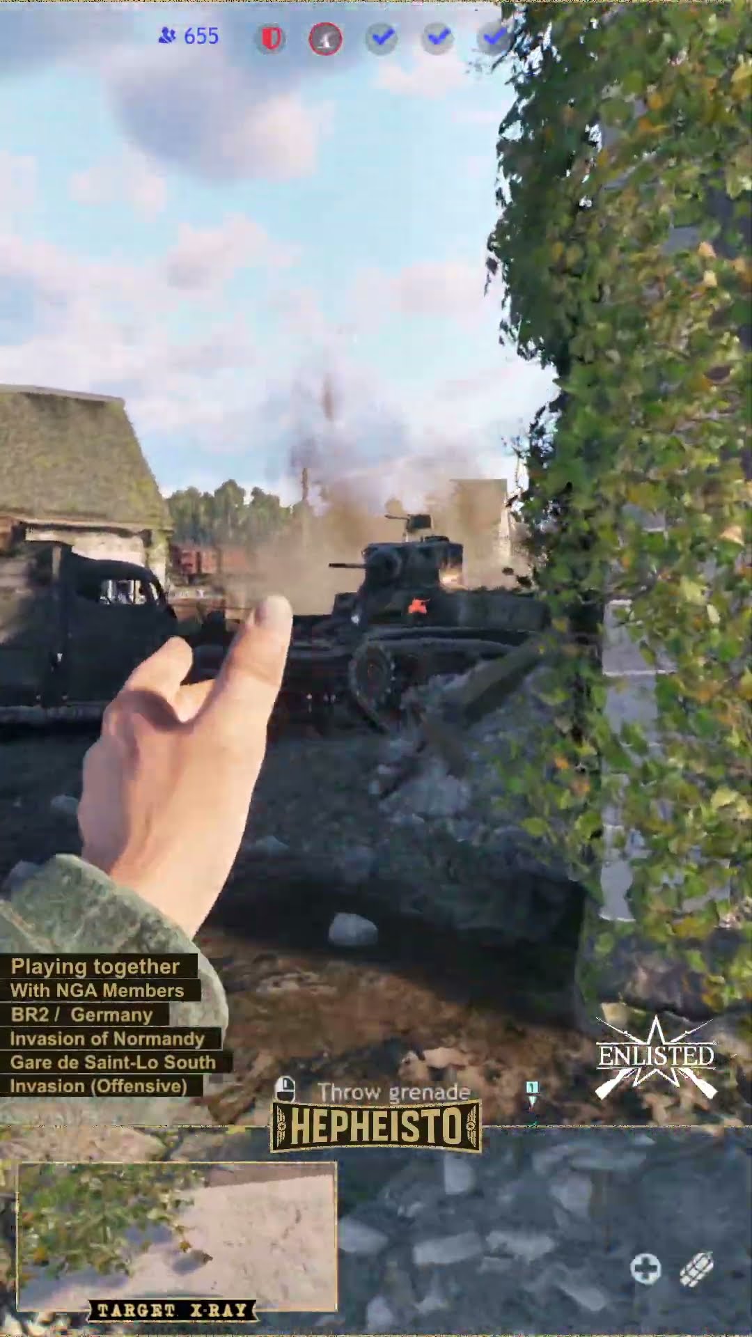 Engineer eliminates Tank M3 Stuart (flamethrower) with Explosion Pack