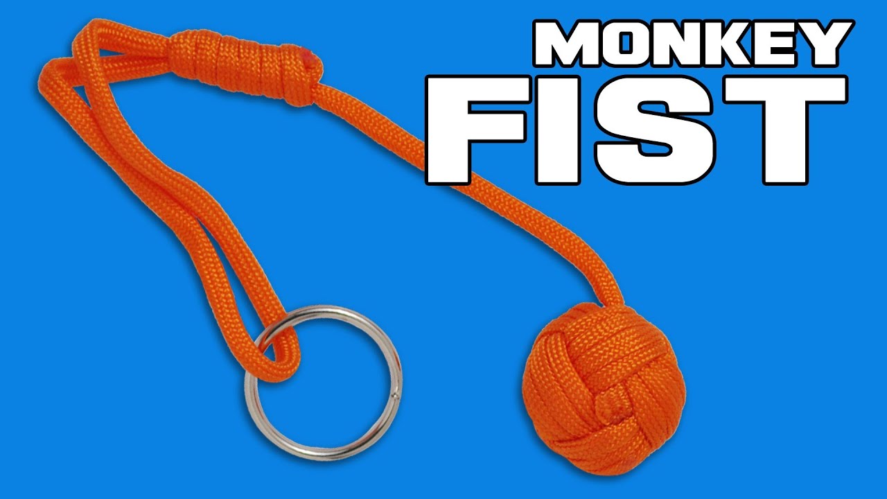 Monkeyz Fist Black Paracord Lanyard Knot (Large 1-1/4" Ball)