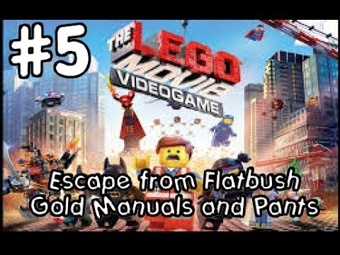 Reach 100% Escape from Flatbush (Lego Movie Game) Find Gold Manuals and Pants!