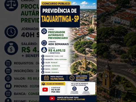 Previdência de Taquaritinga -SP: #concurso #taquaritinga #sp #oportunidade #direito #oab #estudo