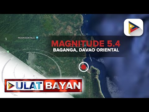Magnitude 5.4 na lindol, tumama sa Baganga, Davao Oriental
