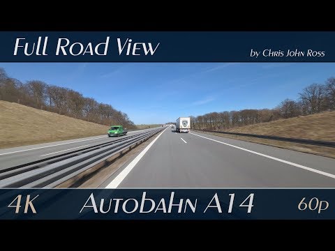 Autobahn (A14), Germany: Schwerin Ost - RP Pröbbower See - 4K (UHD/2160p/60p)