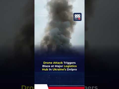 Russian Drone Strike Sets Logistics Terminal Ablaze in Ukraine’s Dnipro | Massive Fire Erupts