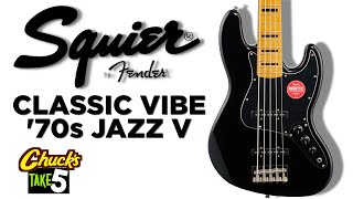 Video thumbnail for Squier Classic Vibe '70s Jazz Bass V (feat. Josh DuBois) | TAKE 5 by The Bass Channel