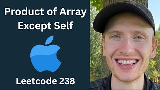 YouTube video 'Product of Array Except Self - Leetcode 238 - Arrays & Strings (Python)'