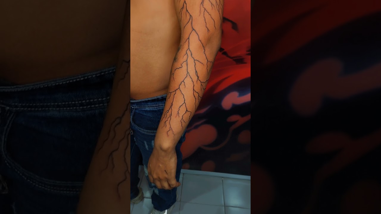 lightning Tattoo full arm Electricity Tattoo