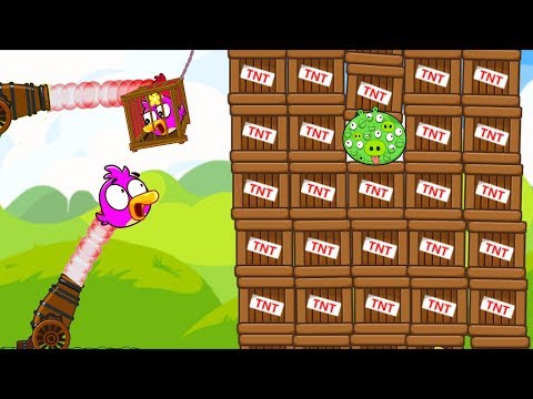 Angry Birds Cannon Birds 1 - RESCUE BIRDS WITH CANNON! SHOOT 1000 EYES PIG TO 1000 TNT