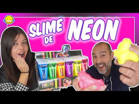 NUEVO SLIME NEON | Utilizamos nuevas pinturas que brillan | Jordi y Bego Momentos Divertidos