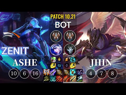 HLE Zenit Ashe vs Jhin Bot - KR Patch 10.21
