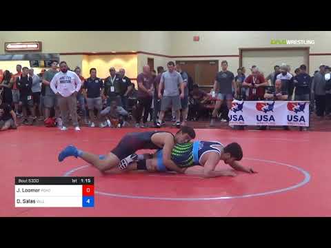 2018 Marine Corps US Open/UWW Junior Freestyle 92 Rnd Of 16 - Josh Loomer (Road) Vs. Danny Salas (