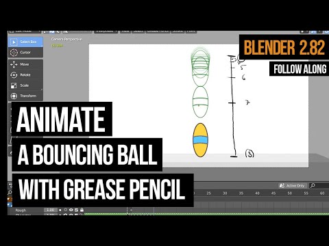 Easy Blender Tutorial: Animate a 2D Bouncing Ball with Grease Pencil (2020)
