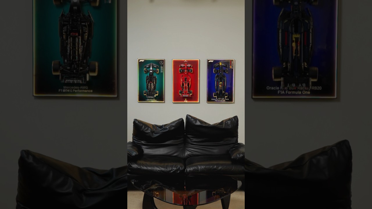 Displaying My Lego F1 like this brings me so much joy!#lego #legodisplay #f1 #legoframe #ferrarif1