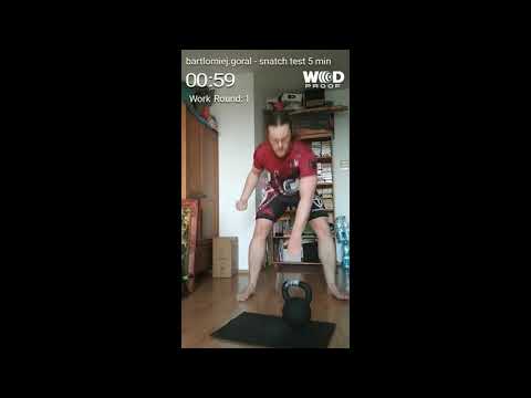 5 minutes 20kg kettlebell snatch EMOM