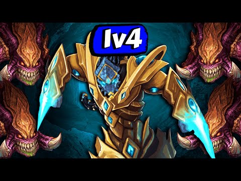 1 Protoss Defending Against 4 Players in Zerg Wars!