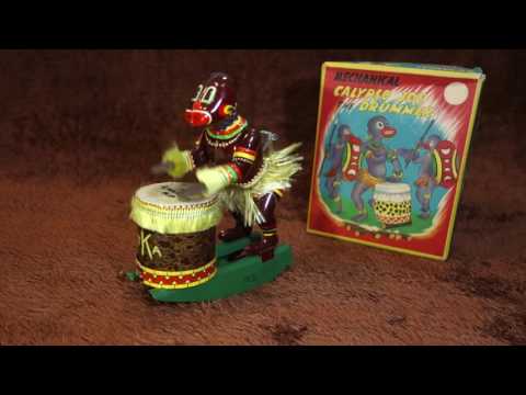 60s TPS Calypso Joe The Drummer Vintage Tin Wind up Toy