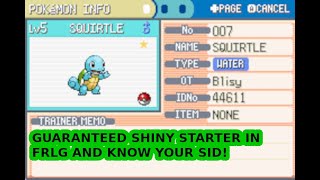 GUARANTEED SHINY STARTER IN POKEMON FIRE RED AND LEAF GREEN(How to RNG Starters and SID in FRLG)