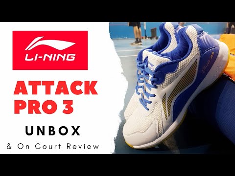 ORANGE AND WHITE Li-Ning Attack Pro III Non-Marking Badminton Shoes