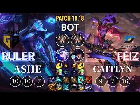 GEN Ruler Ashe vs DYN Feiz Caitlyn Bot - KR Patch 10.18