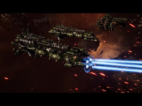 Dark Angels vs Orks - Skalgrim Mod - Massive Battle - Battlefleet Gothic Armada 2