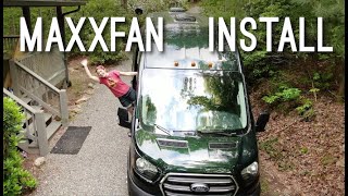 Maxx Fan Install 2020 AWD Ford Transit Van Conversion | Zac Shaves His Head